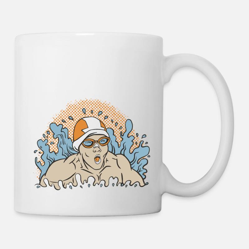 popart swimmer - Tasse - Weiß