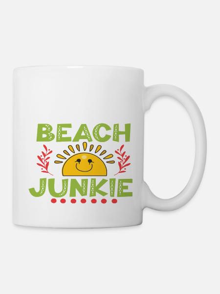 Beach Junkie - Tasse - Weiß
