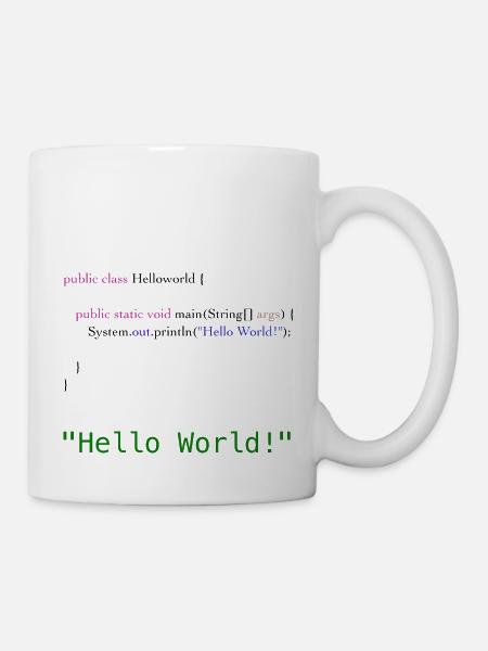 Hello World Code - Tasse - Weiß