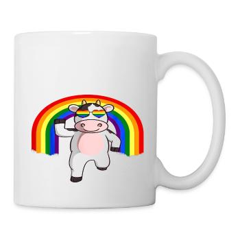 Regenbogen Einhorn LGBTQ - Tasse - Weiß - Rechts
