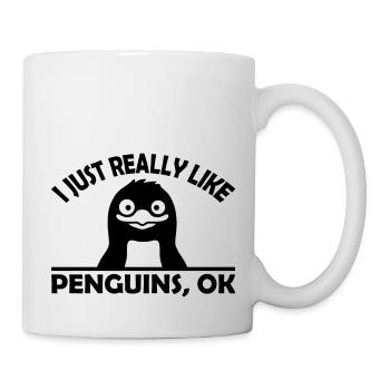 J’aime juste les pingouins - Mug blanc - blanc - Droite