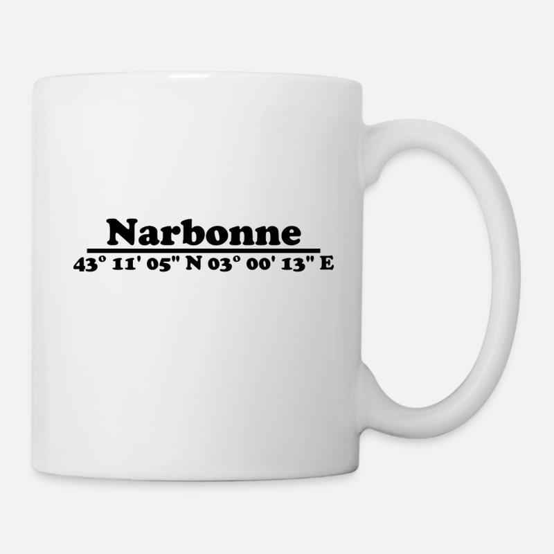 Coordonnées de Narbonne - Mug blanc - blanc