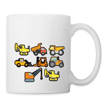 Bagger Baustelle Bauarbeiter Bau Truck I Geschenk - Tasse - Weiß - Rechts