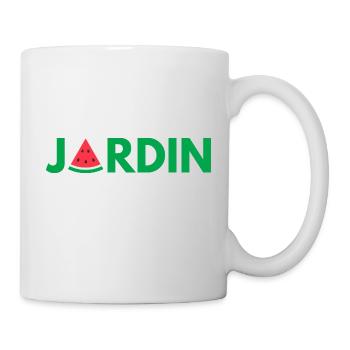 JARDIN logo pastèque vert été soleil fruit - Mug blanc - blanc - Droite