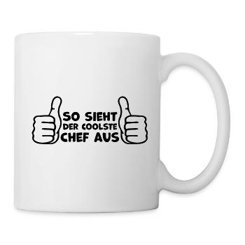 Chef Büroleben Bürohumor Jubiläum - Tasse - Weiß - Rechts