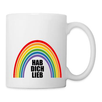 Regenbogen Hab dich lieb - Tasse - Weiß - Rechts