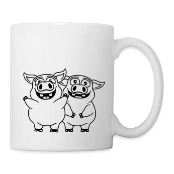 Amis équipe drôles cochons - Mug blanc - blanc - Droite