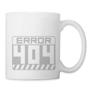 Warning Sign Error 404 - Mug - white - Right