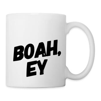 Boah Ey Schrift Geschenkidee - Tasse - Weiß - Rechts
