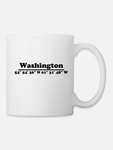 Washington Koordinaten - Tasse - Weiß