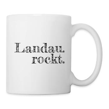 Landau rockt - Textdesign mit Stadtnamen - Tasse - Weiß - Rechts
