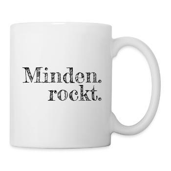 Minden rockt - Textdesign mit Stadtnamen - Tasse - Weiß - Rechts