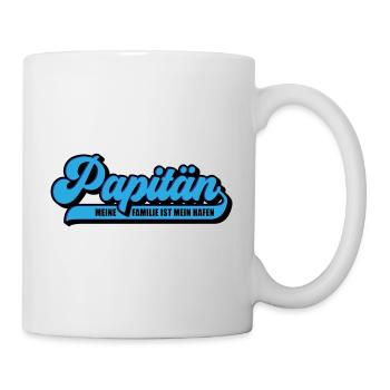 Farben änderbar | Papitän Papa Kapitän Vatertag - Tasse - Weiß - Rechts