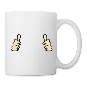 Daumen Hoch - Tasse - Weiß - Rechts