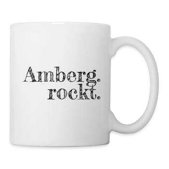 Amberg rockt - Textdesign mit Stadtnamen - Tasse - Weiß - Rechts