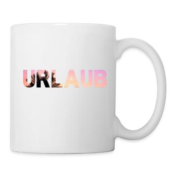 Urlaub Strand Sonnenuntergang Ferien Palmen Sonne - Tasse - Weiß - Rechts