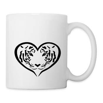 Tiger Heart Gift Idea Tiger Lovers - Mug - white - Right
