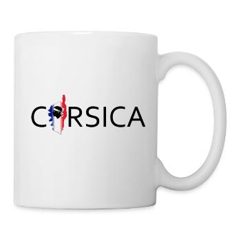 Corse en texte avec france Carte de l’île - Mug blanc - blanc - Droite