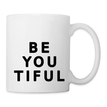 Beau mot beauté cool drôle jeu de mots motif 1 - Mug blanc - blanc - Droite