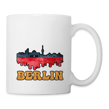Berlin Germany City Skyline Splash Flag - Mug - white - Right