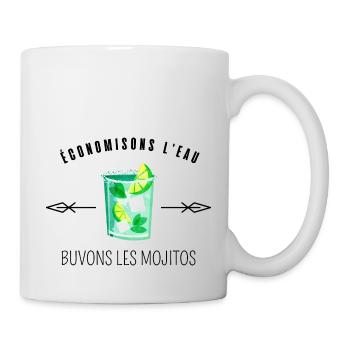 économisons l'eau buvons les mojitos - Mug blanc - blanc - Droite