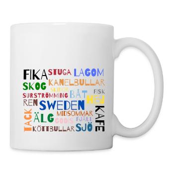 Wörter SWEDEN - Tasse - Weiß - Rechts