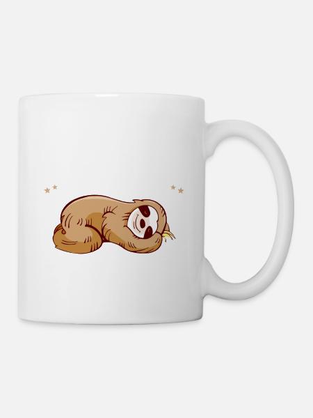 Sloth Saying Sleep Don't Think Lazy Sleep - Mug - white