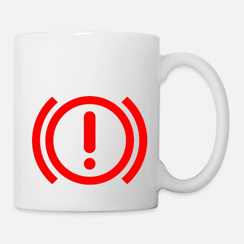 Voyant d’avertissement de frein du tableau de bord - Mug blanc - blanc