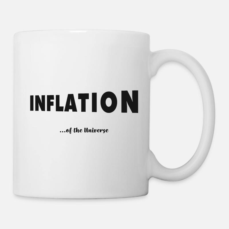 Lettrage INFLATION de l’Univers, noir pur - Mug blanc - blanc
