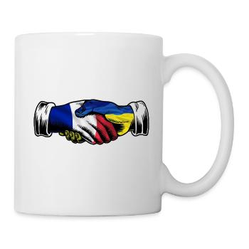Ich stehe mit der Ukraine Frankreich Französische Flagge - Tasse - Weiß - Rechts