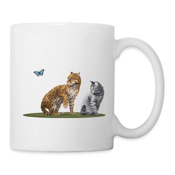 Ocelot and the Cat - The Cat Family - Mug - white - Right