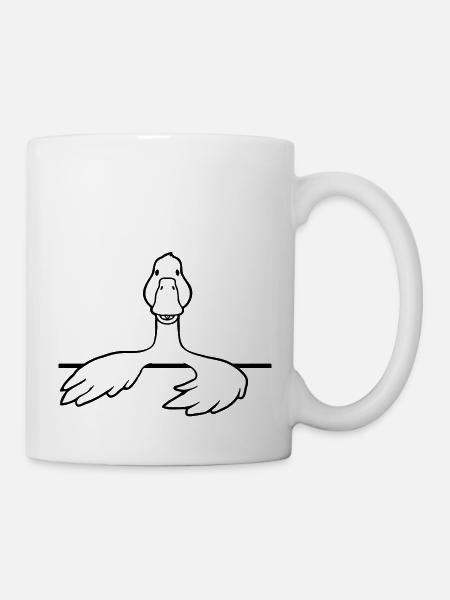 Comic Gans hinter Mauer - Tasse - Weiß