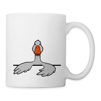 Hinter Mauer Gans Comic - Tasse - Weiß - Rechts