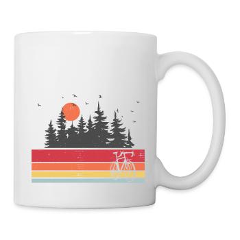 Retro Vintage Cyclist Cycling Nature Forest - Mug - white - Right