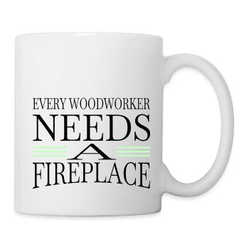 idée actuelle ébéniste tronçonneuse charpentier - Mug blanc - blanc - Droite