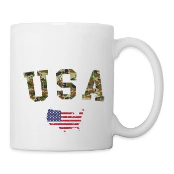 USA Map Military Pattern Flag - Mug - white - Right