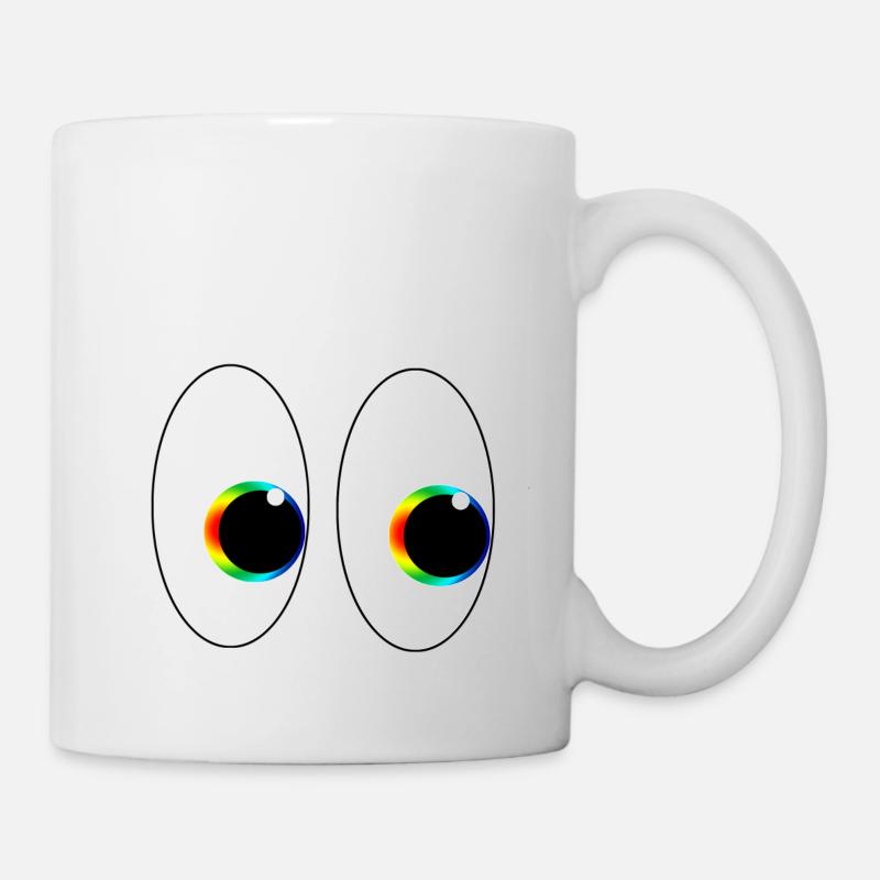 Les yeux regardent vers la droite - Mug blanc - blanc