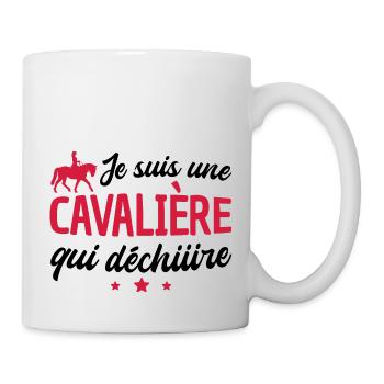 cavalière qui déchire / humour femme cheval - Mug blanc - blanc - Droite