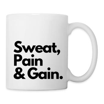 Gain de douleur de sueur - Mug blanc - blanc - Droite