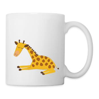 Illustration de girafe endormie Drôle de cadeau - Mug blanc - blanc - Droite