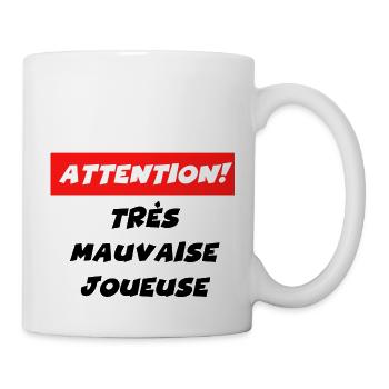 attention très mauvaise joueuse - Mug blanc - blanc - Droite
