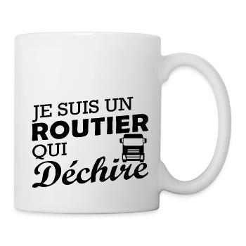 routier qui déchire - Mug blanc - blanc - Droite