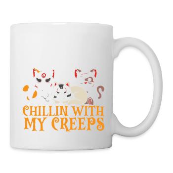 Chillin mit My Creeps Cat Horror Lustige Katze - Tasse - Weiß - Rechts