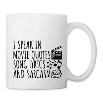 parler des paroles et du sarcasme - Mug blanc - blanc - Droite