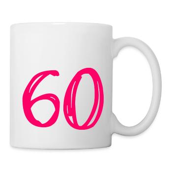 60 ANS. 60e ANNIVERSAIRE. ANNIVERSAIRE 60 ANS. 60 - Mug blanc - blanc - Droite