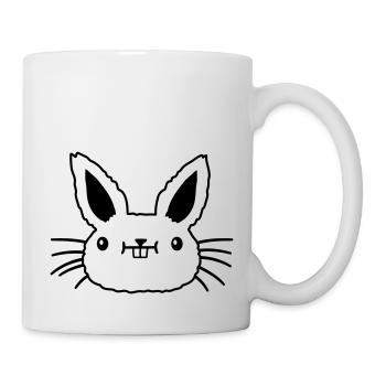 Face little kawaii rabbit - Mug - white - Right