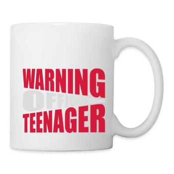 avertissement citation officielle d’adolescent - Mug blanc - blanc - Droite