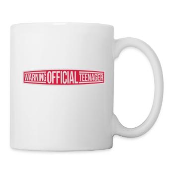 avertissement citation officielle d’adolescent - Mug blanc - blanc - Droite