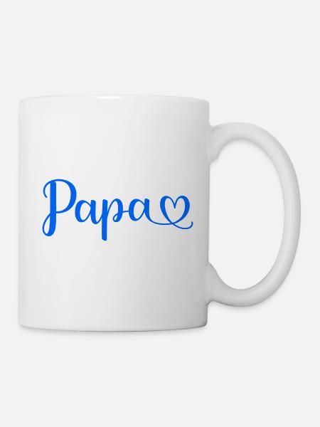 Papa Herz - Dad Vater Bester Papa Vatertag - Tasse - Weiß