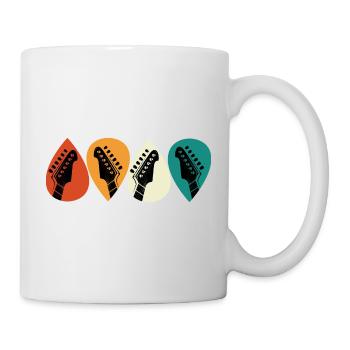 Retro Vintage Guitar Pick For Guitarist - Mug - white - Right
